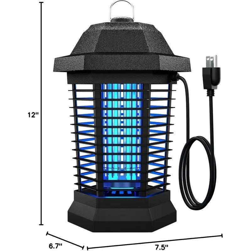 Outdoor Mosquito Killer Lamp, Electric Insect Zapper, Indoor/Outdoor Fly Trap, 4200V, ABS Protective Housing, Three-Prong Plug (Black), Insect Trap for Yard, Backyard, And Patio