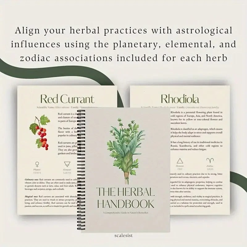[Herbal Handbook] Comprehensive Herbal Handbook | Softcover Matte Finish with Botanical Illustrations, Herbal Pharmacopoeia, Nature-Inspired Designs