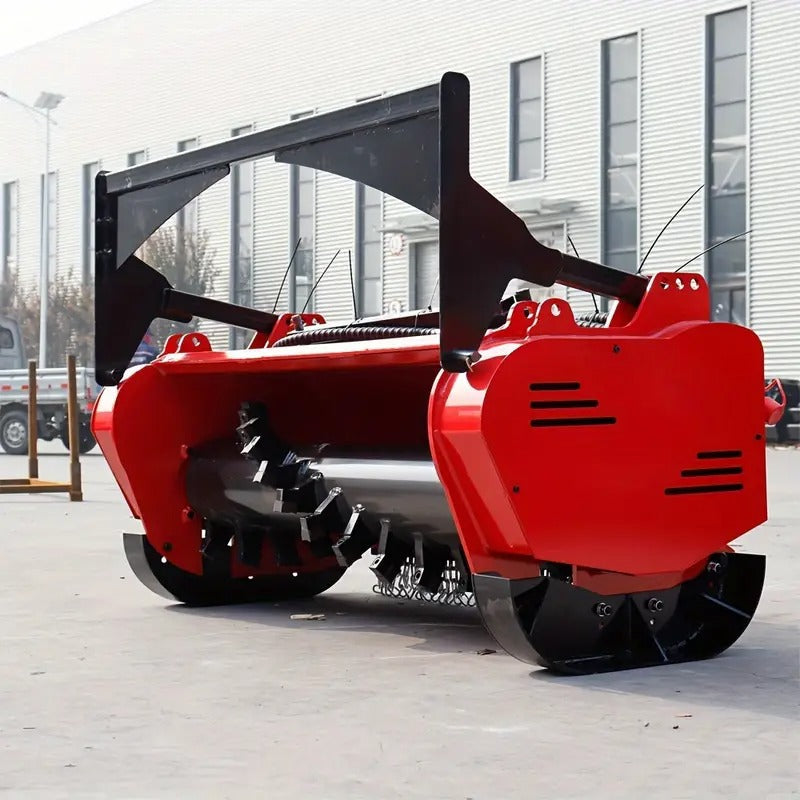 Free Ship 46 Inch Forestry Mulcher Skid Steer Loader Attachments, Garden Mulcher For Leaf Shrub Branches Crusher Land Renovation And Cleaning Connects To Most Bobcat Skid Steers