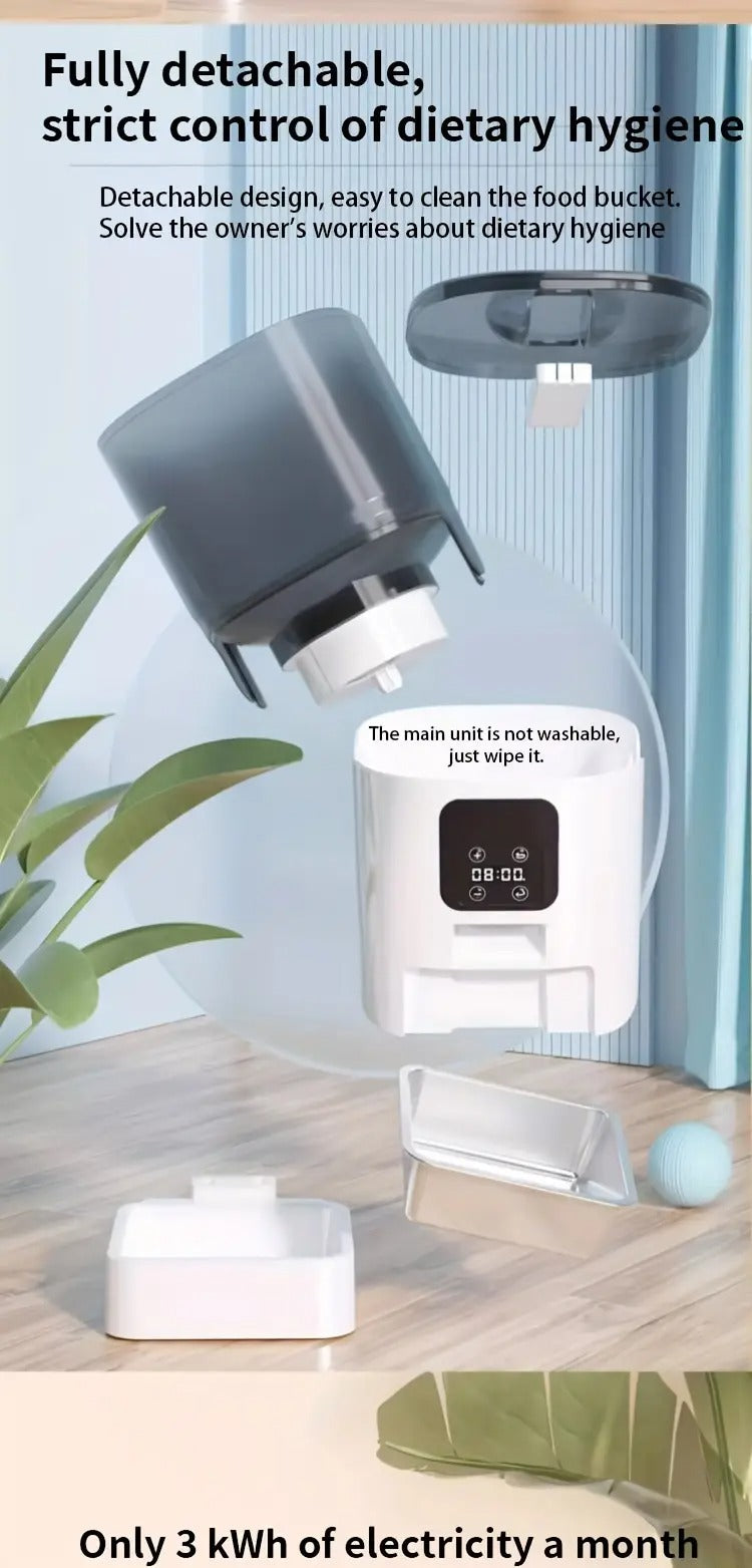 6L PAPIFEED Automatic Pet Feeder - Intelligent WiFi Timing Dosing Cat Dog Food Feeder