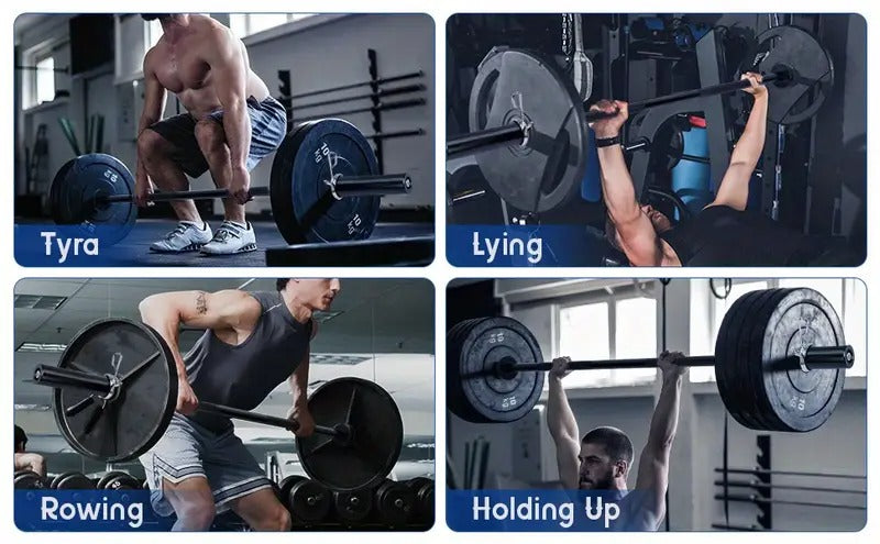 4ft Barbell Bar Solid Threaded Chrome barbell Bar with 2 inch Center Holes Barbell Weight Straight Weightlifting Strength Training Equipment Bar 120cm for Home Workout Fitness, Black