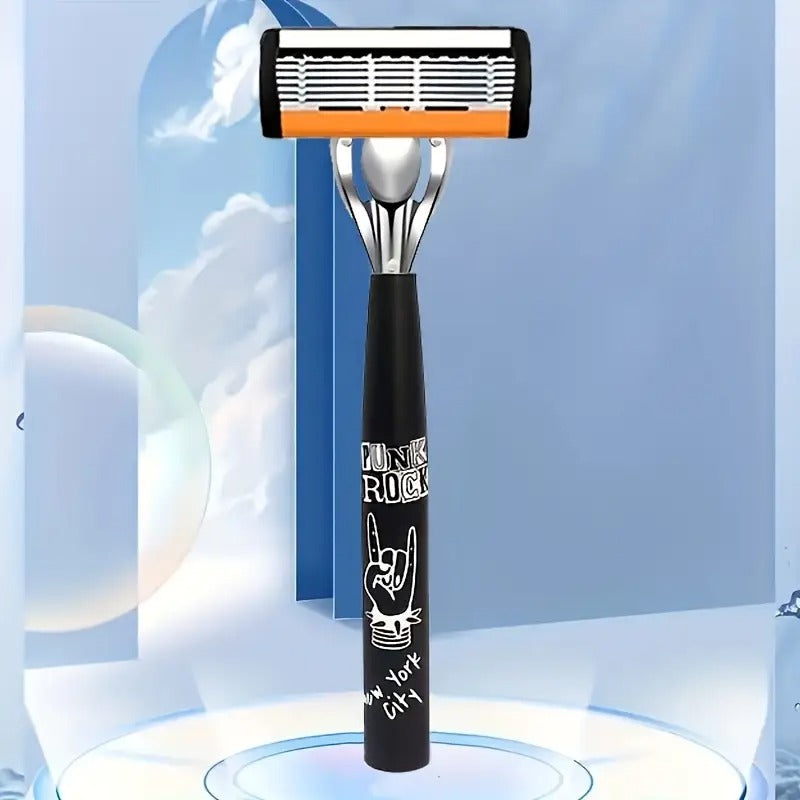 Men's Safety Razor with Non-Slip Grip - Sharp Blade Shaving, Heavy-Duty Metal Construction, Compatible with Replacement Blades - Ideal for Beards, Mustaches, Facial Hair - Made in China, Razors for Shaving