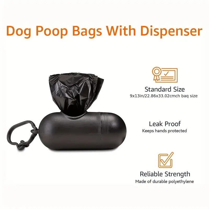 Pet Waste Bag Dispenser with Suction Cup - Durable PE Material, Black & White Design for Dog & Cat Litter, Easy-to-Use Pet Waste Bag Dispenser for Home and Outdoor Use, Dog Waste Bag Dispenser