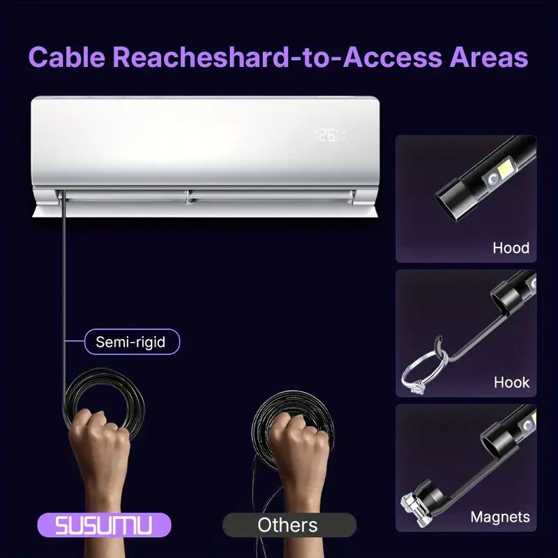 2-Way Dual Head 3D Endoscopic Camera with 1080P HD, 4.5" Lightweight Design, Dual Lens for Enhanced Precision & Safety, USB Rechargeable, Ideal for Medical & Industrial Use,