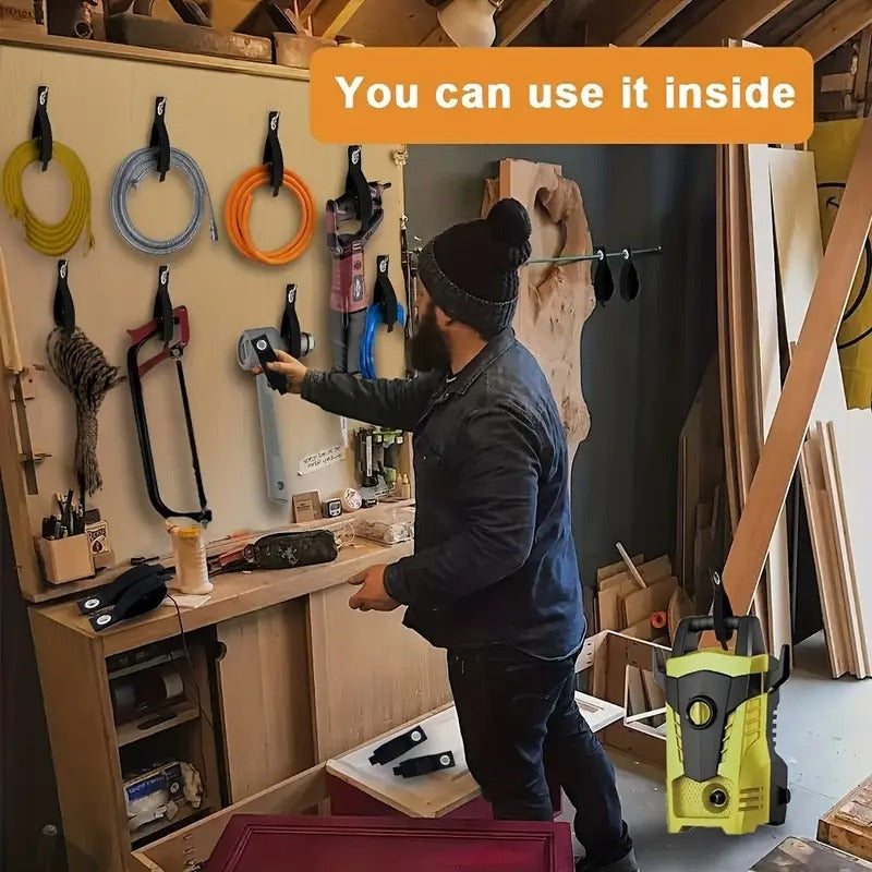 10pcs Heavy-Duty Extension Cord Organizer Hangers with Super-Strong Industrial Hooks & Loops -