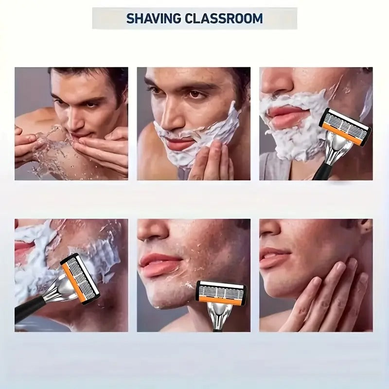 Men's Safety Razor with Non-Slip Grip - Sharp Blade Shaving, Heavy-Duty Metal Construction, Compatible with Replacement Blades - Ideal for Beards, Mustaches, Facial Hair - Made in China, Razors for Shaving