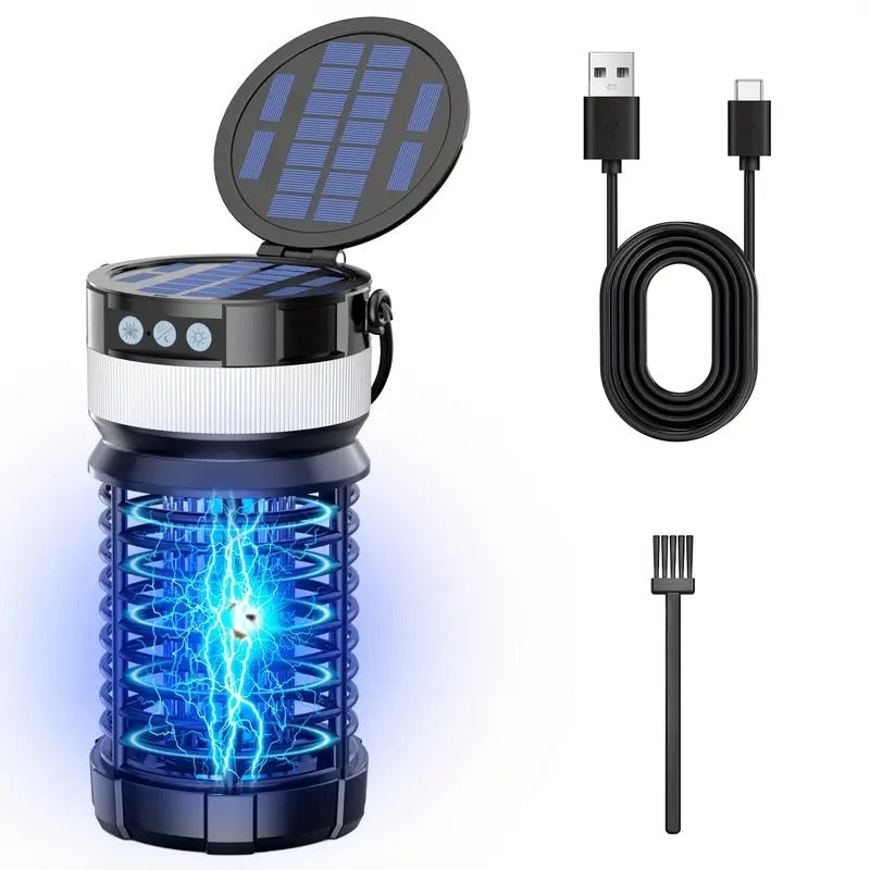 Solar Mosquito Killer Lamp for Outdoor and Camping - 12H UV Bug Zapper, 4000mAh, Fly and Mosquito Auto Sensor