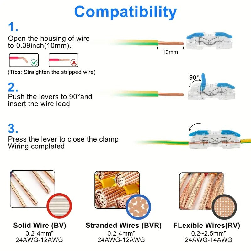 80pcs Quick Connect Wire Connectors, Insulated Push-On Electrical Ends For Automotive And DIY Projects, Easy-to-Use Crimp And Butt Connector Kit For 24-12AWG Wire Gauge