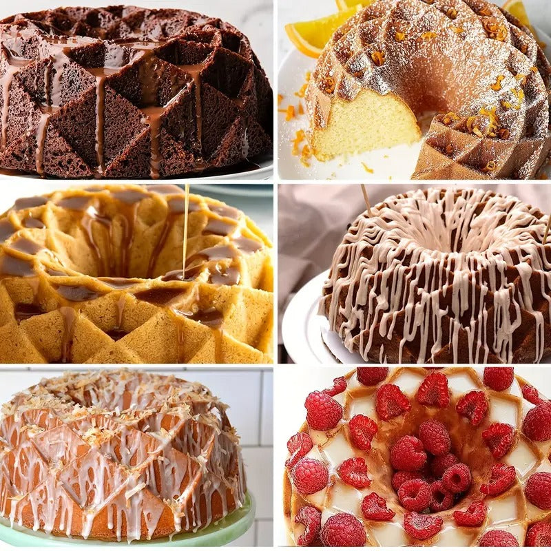 [Silicone Cake Pans] 8pcs Non-BPA Silicone Fluted Cake Pans, Tube Baking Pan, Silicone Molds for Homemade Cake, Bread And Jello