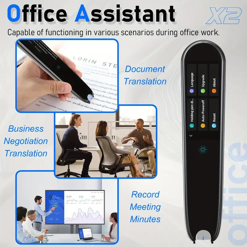 [Wireless OCR Pen] Rechargeable Wireless OCR Pen Scanner with LCD Display | Text-to-Speech Device, Dyslexia-Friendly Reader for Students & Adults, Portable Scanner, Durable Construction, Black Digital Pen for Easy