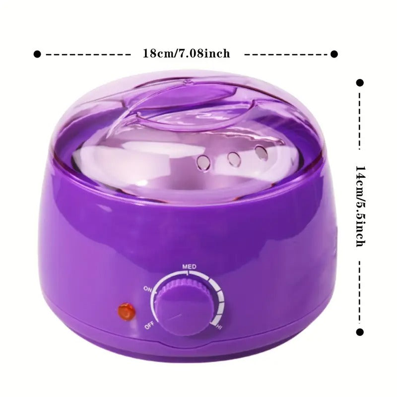 Home Bikini Hair Removal Kit for Women: Suitable for Sensitive Light Beige Brazilian Waxing Body Set - Includes 6pcs of Wax Beads in a Warm Silicone Pot, Easy to Clean