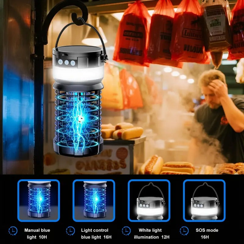 Solar Mosquito Killer Lamp for Outdoor and Camping - 12H UV Bug Zapper, 4000mAh, Fly and Mosquito Auto Sensor