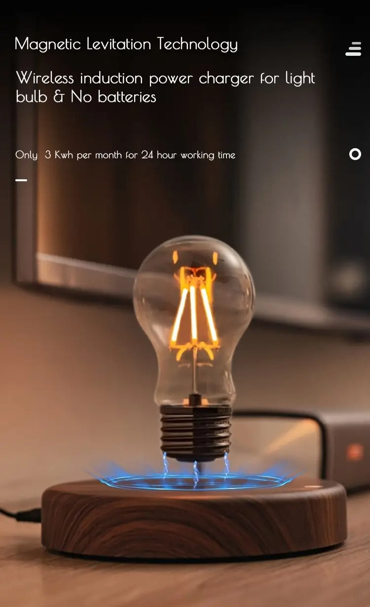 Magnetic Levitation Light Bulb - Warm Yellow LED, Touch Control, Unique Gift for Living Room, Bedroom, Office | Best Christmas Decoration