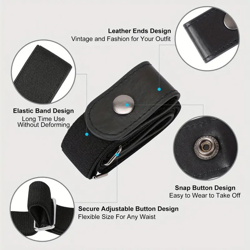 1 piece of abdominal control belt - elastic adjustable waistband for jeans and pants - no buckle design, comfortable and convenient