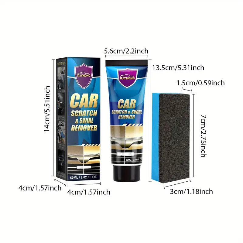 3pcs Car Scratch And Swirl Remover With Sponge, Auto Scratch Repair Cream, Auto Polishing Wax Car Repair Tools, Instantly Repair Scratches And Swirls For Auto Workshop