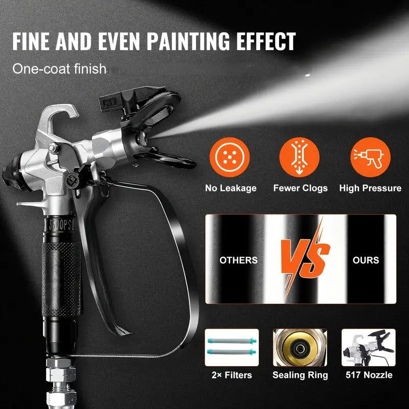 [750W Airless Paint Sprayer] Happybuy 750W 3000PSI Airless Paint Sprayer | Stand & Handheld Electric Sprayer for Home Interior & Exterior, Furniture, Fences | Fine & Even Painting Effect