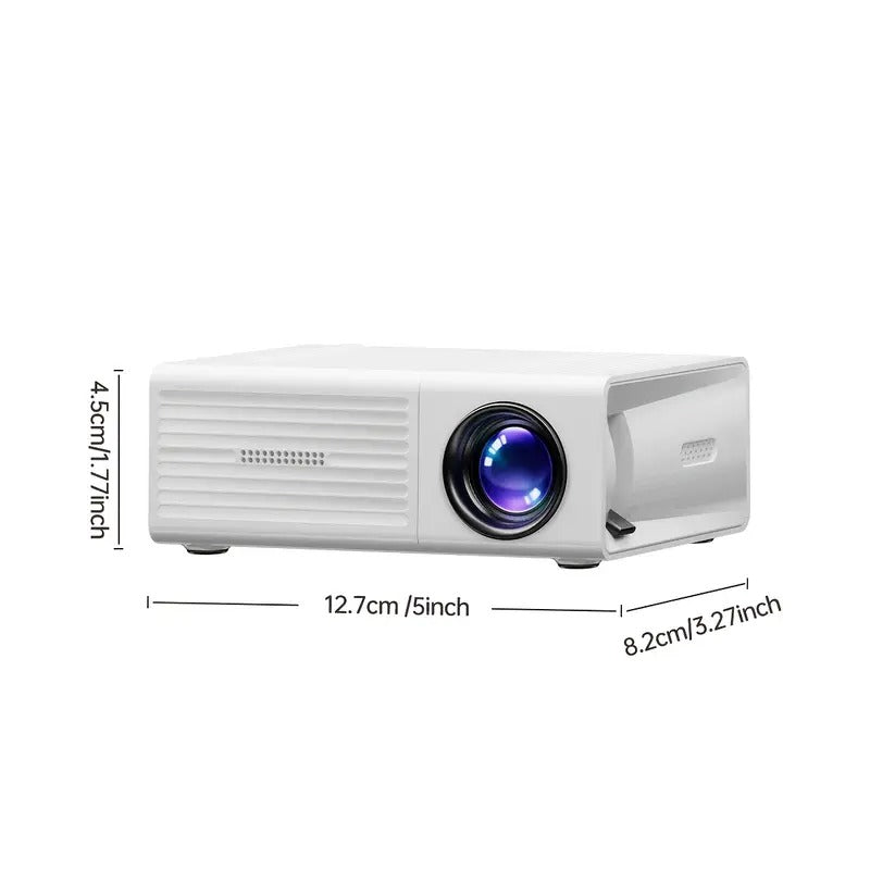 Portable Projector, Support 1080P, USB Connection, Remote Control - Compatible With Smartphones, Tablets, Laptops, TV Sticks And USB Drives, Desktop Mount, LCD Display, Power