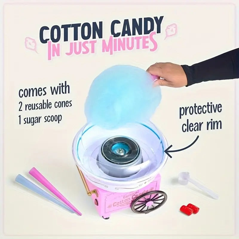 Nostalgic Candy Machine - Children's Retro Candy Machine, with 2 Reusable Cones, 1 Sugar Spoon, And 1 Extraction Head - Pink