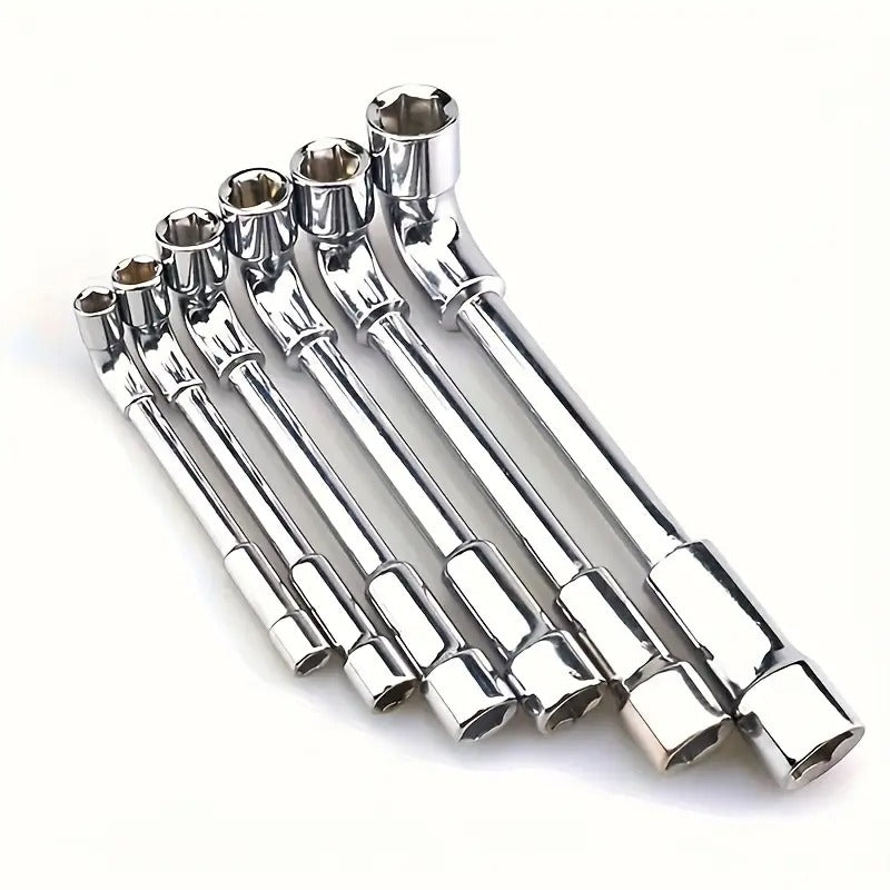 12pcs LType Pipe Perforation Elbow Wrench Set, Metric 8-19mm, Cr-V Steel, L Shaped Hex Socket Wrench, Double-head Socket Wrench, Suitable