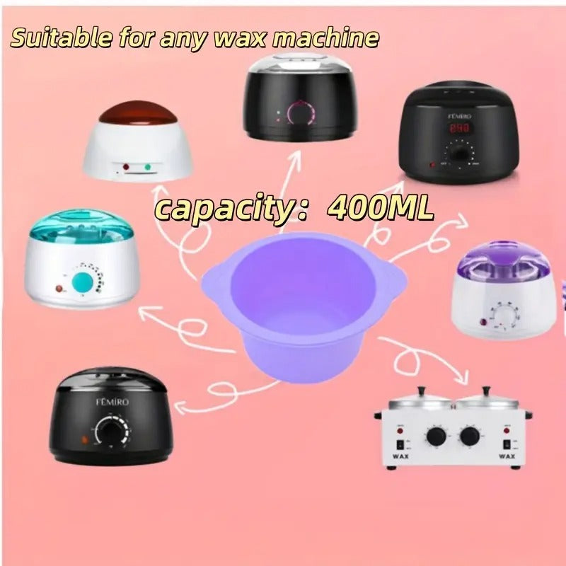 Home Bikini Hair Removal Kit for Women: Suitable for Sensitive Light Beige Brazilian Waxing Body Set - Includes 6pcs of Wax Beads in a Warm Silicone Pot, Easy to Clean