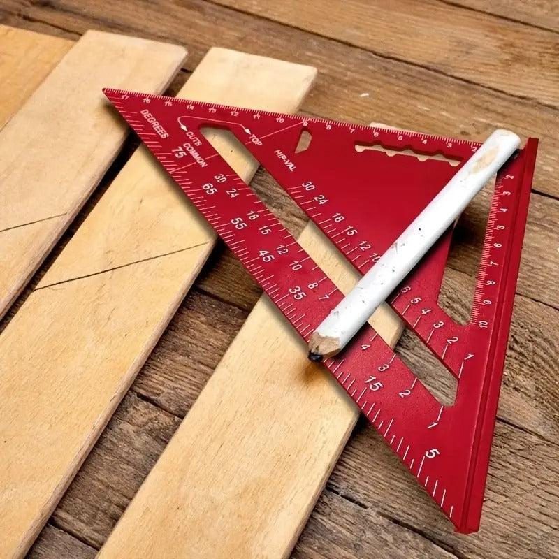 12 - Inch Aluminum Alloy Triangular ruler Square, with An Angle Protractor And Metric Scale. It Is A Durable Metal Measuring And Marking Tool, Suitable for Home Decoration And Woodworking.