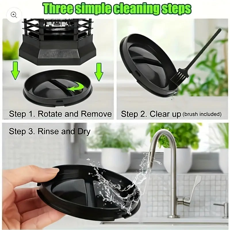 Outdoor Mosquito Killer Lamp, Electric Insect Zapper, Indoor/Outdoor Fly Trap, 4200V, ABS Protective Housing, Three-Prong Plug (Black), Insect Trap for Yard, Backyard, And Patio