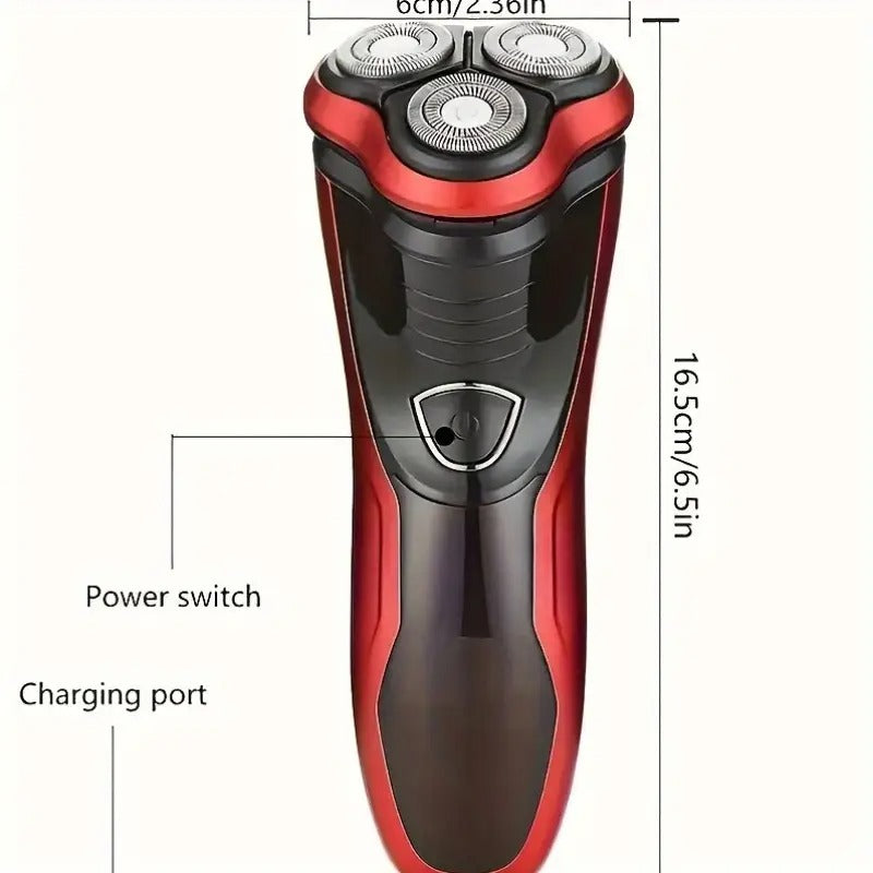 Men'S Rotary Electric Razor With Pop - Up Trimmer: Wet & Dry Shaving For A Close, Comfortable Grooming Experience (Male Charm Red)