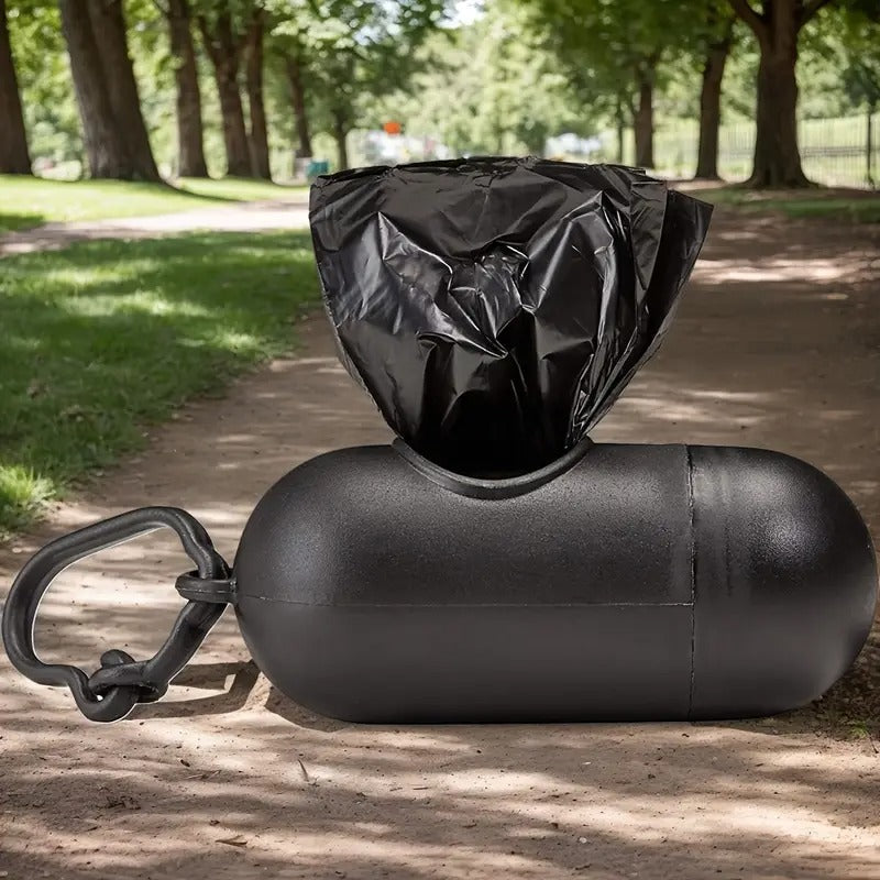 Pet Waste Bag Dispenser with Suction Cup - Durable PE Material, Black & White Design for Dog & Cat Litter, Easy-to-Use Pet Waste Bag Dispenser for Home and Outdoor Use, Dog Waste Bag Dispenser