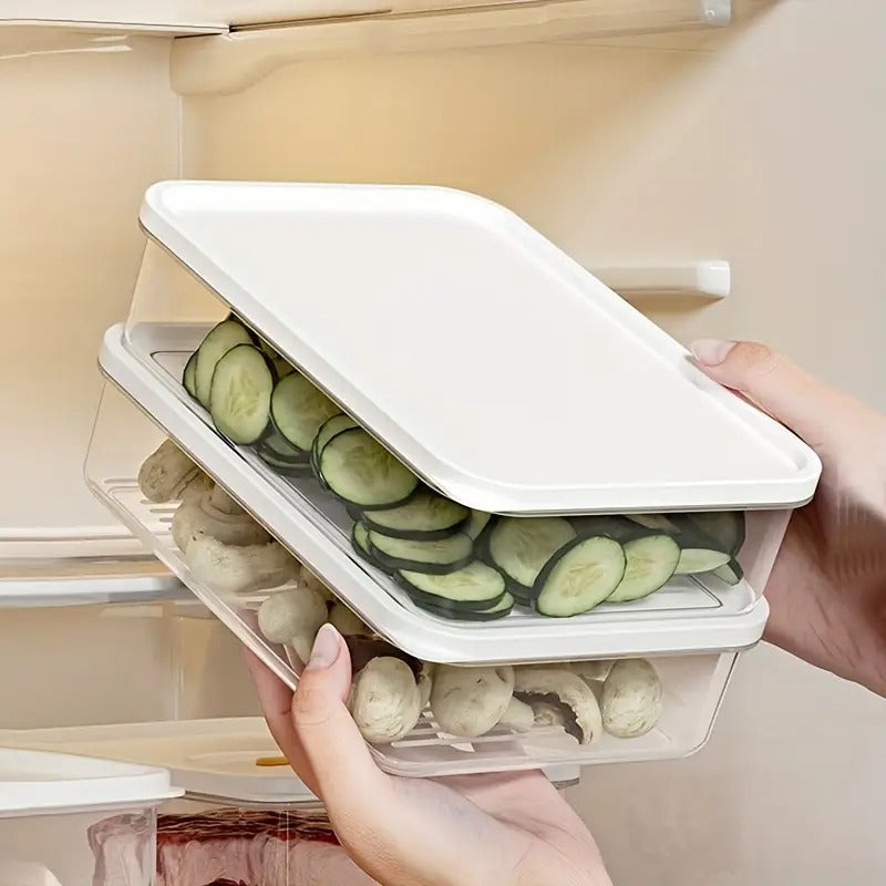 6pcs 1500ml/ 52oz Refrigerator Frozen Meat Storage Box, Multi-purpose Reusable Sub-Packaging Freshness Box, Multifunctional Food Storage Container, Soft Seal Cover, Suitable for Meat, Fruits and Vegetables,