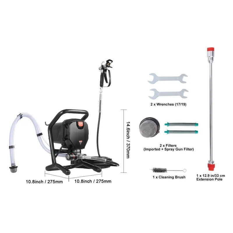 [750W Airless Paint Sprayer] Happybuy 750W 3000PSI Airless Paint Sprayer | Stand & Handheld Electric Sprayer for Home Interior & Exterior, Furniture, Fences | Fine & Even Painting Effect