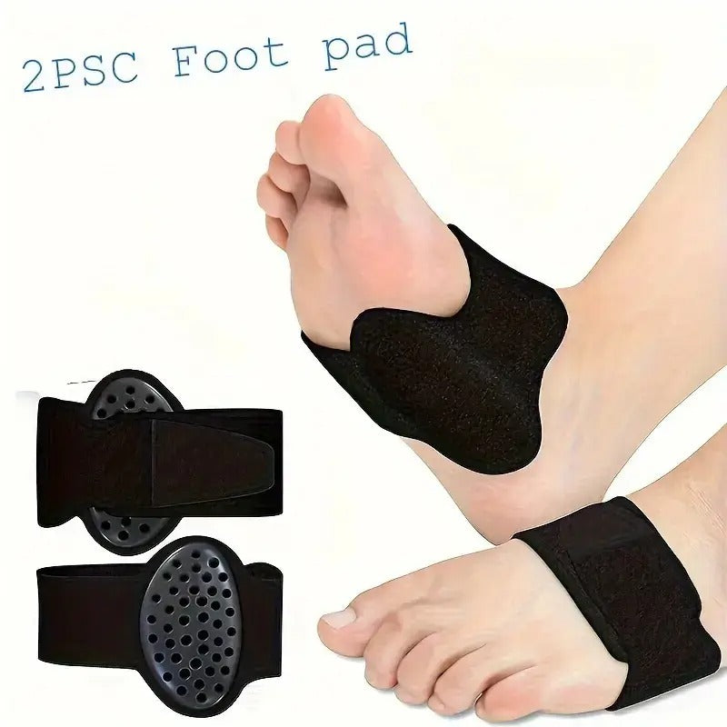 2pcs/ 1set Arch Protector, Perforated Shock-absorbing Pads, Pads for Flat Feet, Shock-absorbing Insoles, Fitness Training Foot Protection Pads, Polyester, Comfortable Support Pads