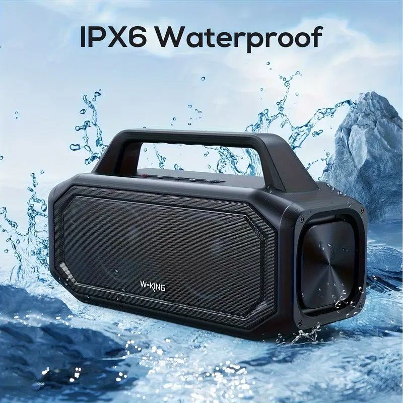 W-KING 80W Outdoor Wireless Speaker, Stereo Deep Bass Portable Subwoofer, Loud Clear Sound, Hands-free Function, Drop Resistance, Dual Stereo Pairing