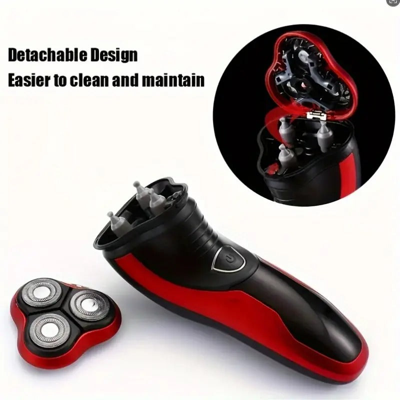 Men'S Rotary Electric Razor With Pop - Up Trimmer: Wet & Dry Shaving For A Close, Comfortable Grooming Experience (Male Charm Red)