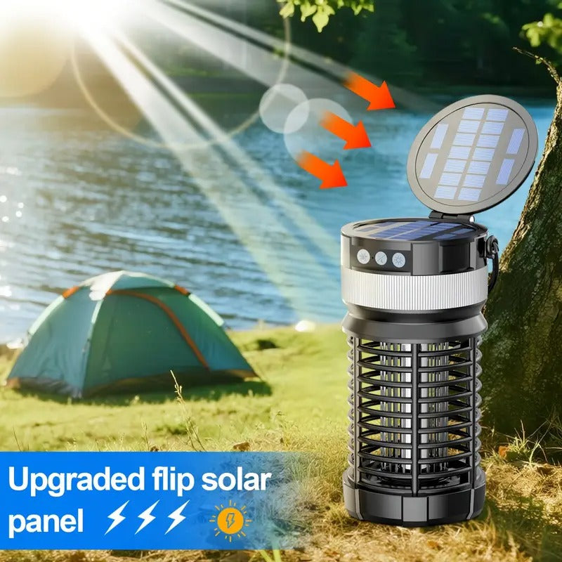 Solar Mosquito Killer Lamp for Outdoor and Camping - 12H UV Bug Zapper, 4000mAh, Fly and Mosquito Auto Sensor