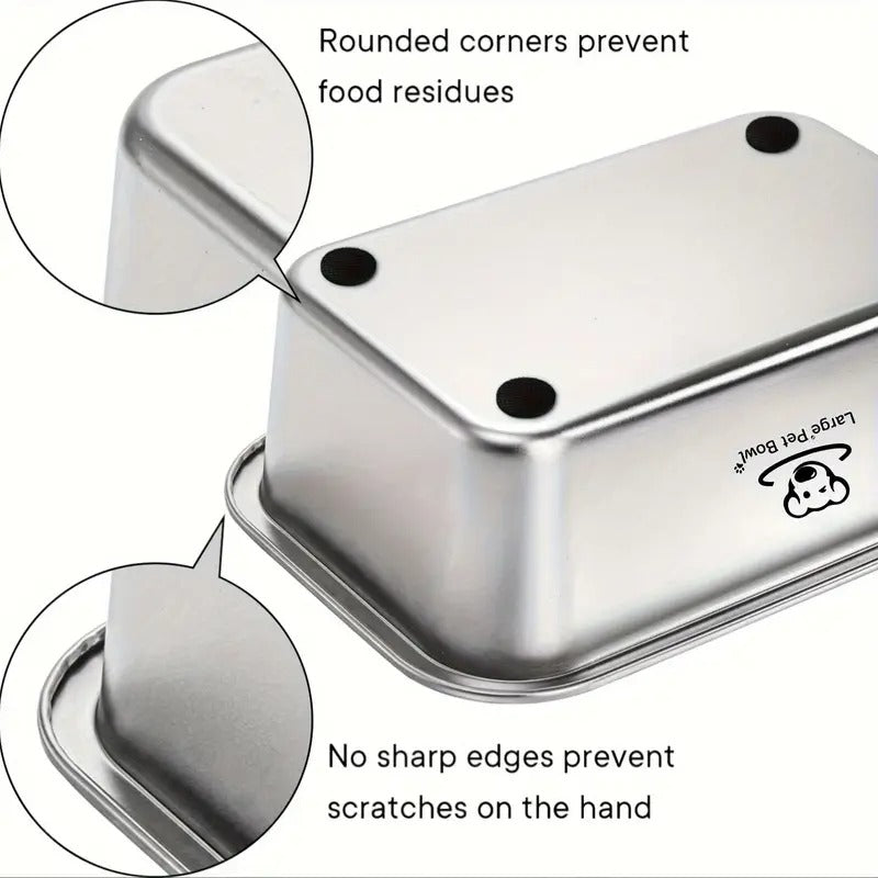 Misofog 2pcs Stainless Steel Dog Bowls for Large Dogs, 1.25 Gallons High Capacity Metal Dog Food Bowls, Extra Large Dog Bowl, Extra Large Water Bowl for Dog