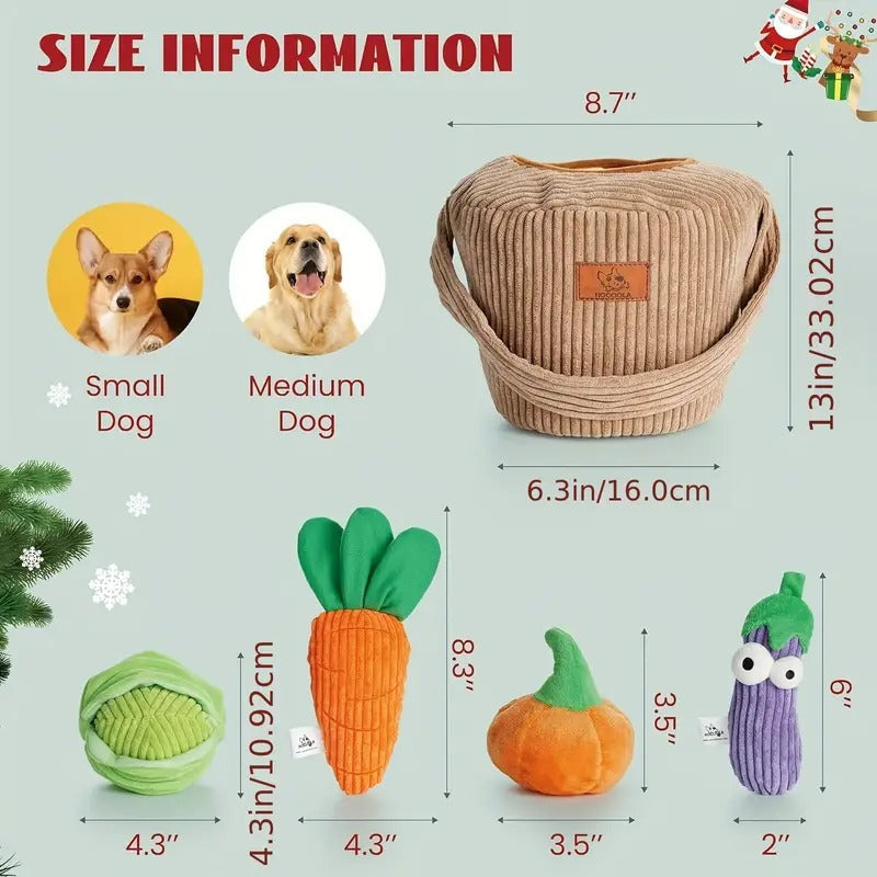 [Durable Plush] Nocciola Grocery Bag Dog Toys | 15 Pack | Durable Plush | Squeaky, For Aggressive Chewers | Small Medium Size Dogs, Puppy