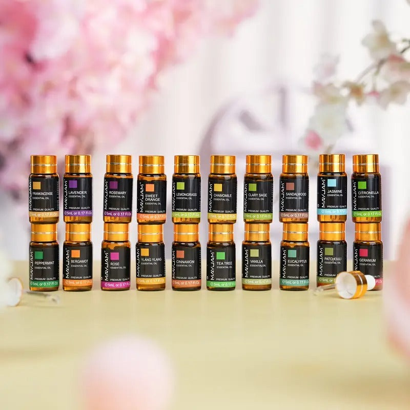MAYJAM 20pcs 5ml/0.17Fl.Oz Essential Oils Set Gift Kit For Diffusers Humidifier