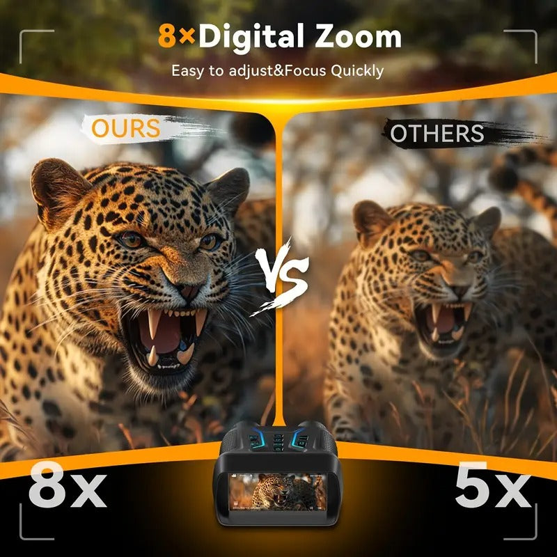 [4K Night Vision Goggles] 4K Night Vision Goggles - Night Vision Binoculars | 4500mAh Rechargeable Infrared Binoculars With 4.5'' Large Screen, 8X Digital Zoom, 32GB TF Card For Camping, Outdoor And Hunting