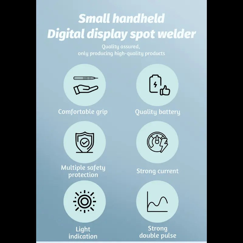 Handheld Wireless Spot Welder Machine - 11-Speed Adjustable Welder with Auto/Manual Mode, USB-C Fast Charging, Portable Welding Tool for Nickel, Iron, 18650 Batteries - Compact & Lightweight Design for Workshop, Factory