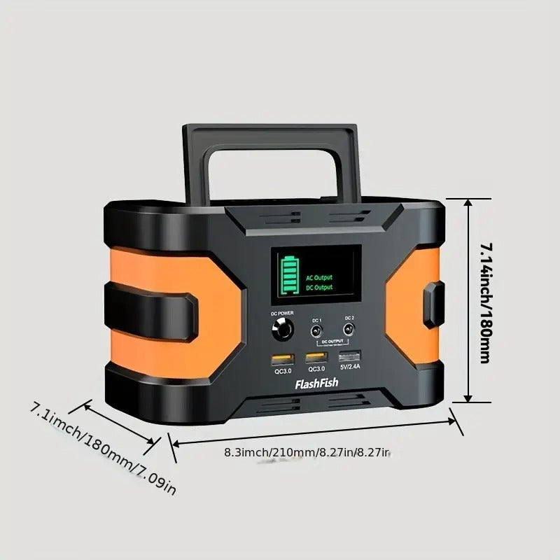 Solar Generator With Solar Panel Included, Flashfish 150W Portable Power Station+60W Solar Panel, 2 X 150W AC Outlets, 166Wh/45000mAh Backup Power Emergency Power Supply For Home Blackout/RV/Camping