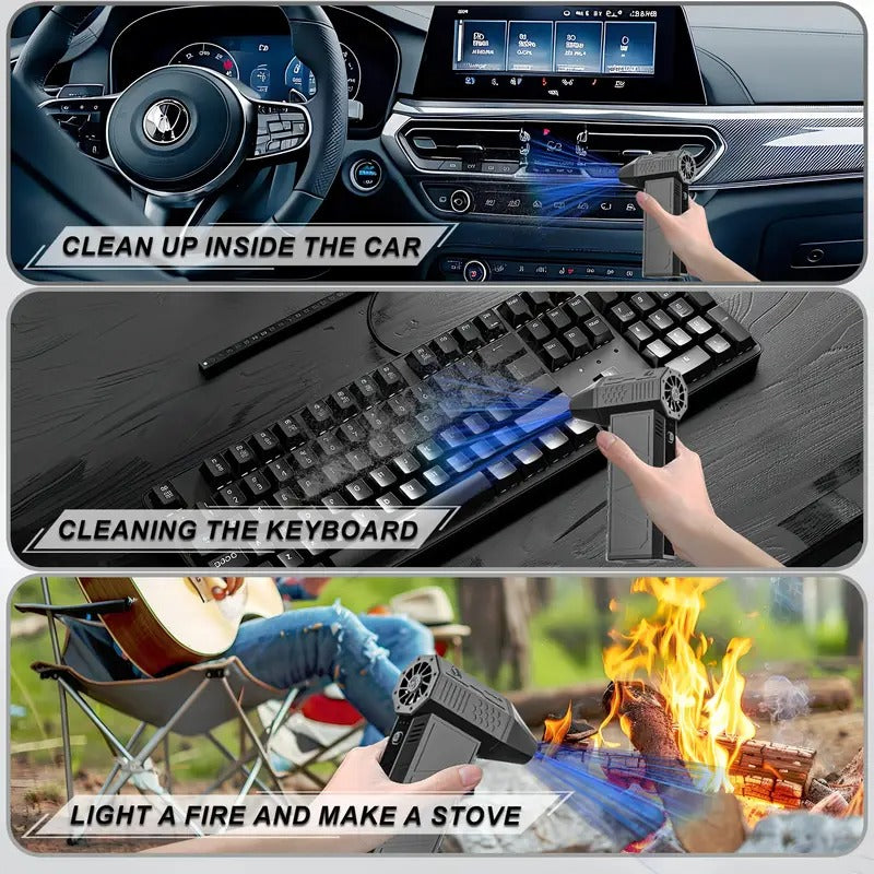 [130000RPM Air Duster] 130000RPM Electric Air Duster | 3 Gear Adjustable Jet Dry Blower Can Reusable for Computer Keyboard, Outdoors, Car, Home, Father's Day Gifts