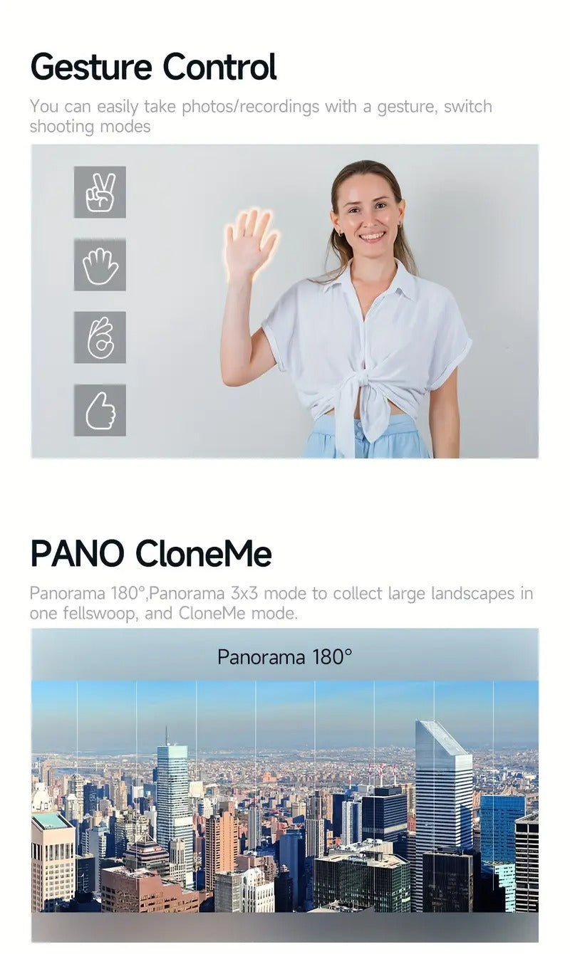 Gimbal Stabilizer For IPhone Built-in Extension Rod 3-Axis Foldable Phone Gimbal For IPhone 16/15 Pro Max, Detachable Remote, 6H Battery For Travel Vlogging