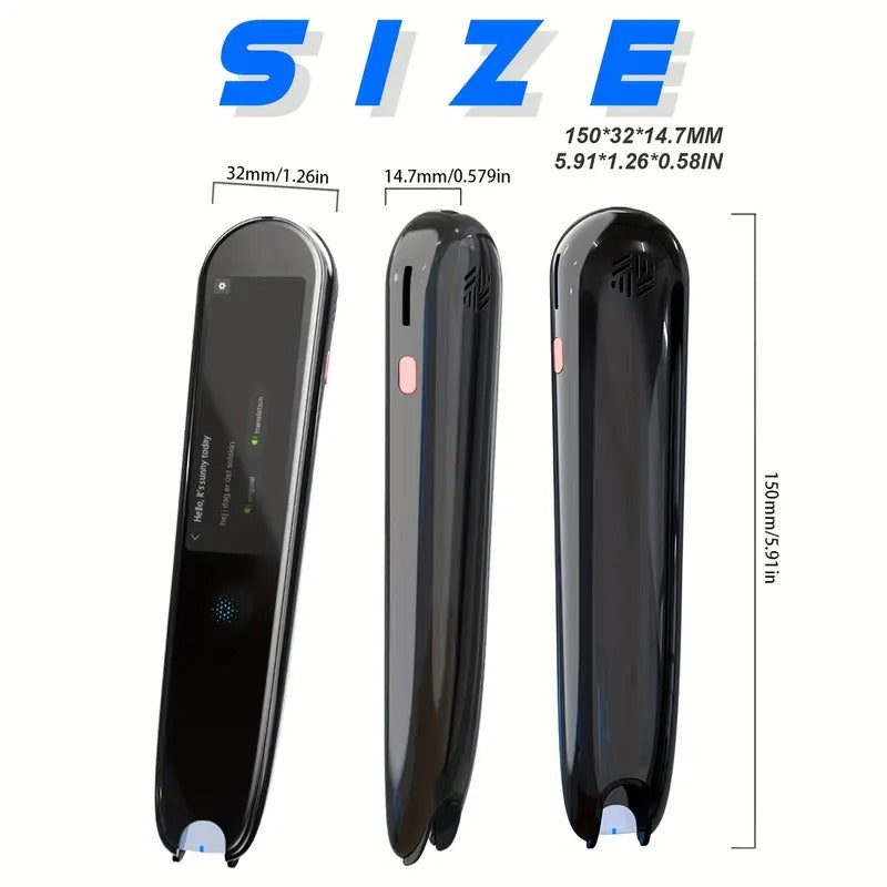 [Wireless OCR Pen] Rechargeable Wireless OCR Pen Scanner with LCD Display | Text-to-Speech Device, Dyslexia-Friendly Reader for Students & Adults, Portable Scanner, Durable Construction, Black Digital Pen for Easy
