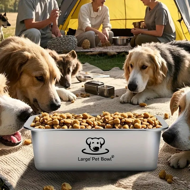 Misofog 2pcs Stainless Steel Dog Bowls for Large Dogs, 1.25 Gallons High Capacity Metal Dog Food Bowls, Extra Large Dog Bowl, Extra Large Water Bowl for Dog