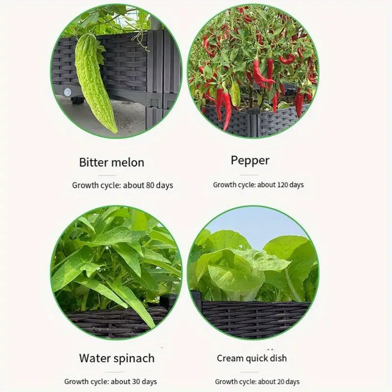 [Elevated Garden Beds] 3 Sets Raised Garden Beds Outdoor | 47.24x15.75x14.57 Inch Elevated Garden Bed with Legs, Patio Plant Boxes for Vegetables & Flowers - Heat & Frost Resistant, Drain Outlet - Indoor/Outdoor, Balcony, Yard Gardening Supplies