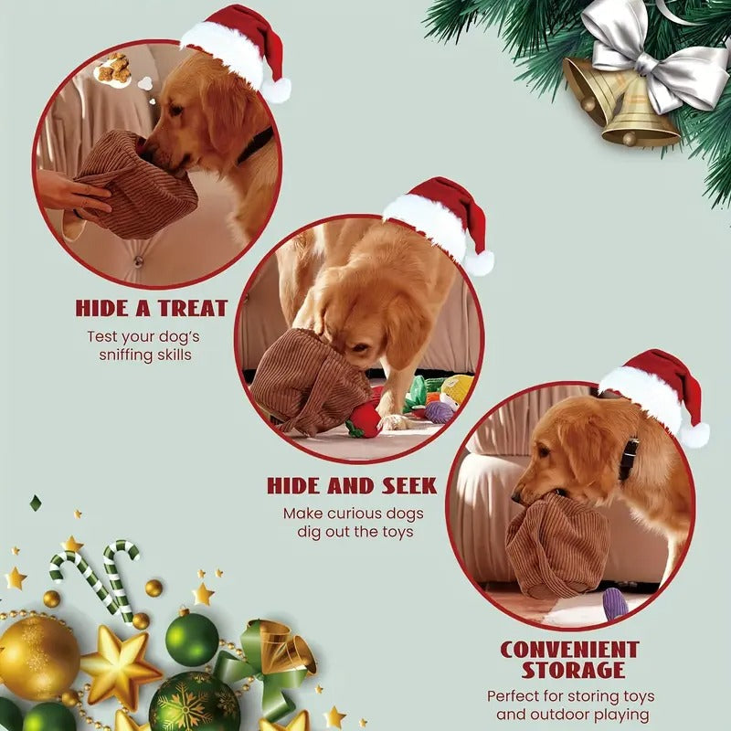 [Durable Plush] Nocciola Grocery Bag Dog Toys | 15 Pack | Durable Plush | Squeaky, For Aggressive Chewers | Small Medium Size Dogs, Puppy