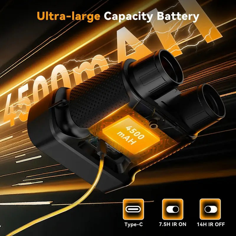 [4K Night Vision Goggles] 4K Night Vision Goggles - Night Vision Binoculars | 4500mAh Rechargeable Infrared Binoculars With 4.5'' Large Screen, 8X Digital Zoom, 32GB TF Card For Camping, Outdoor And Hunting