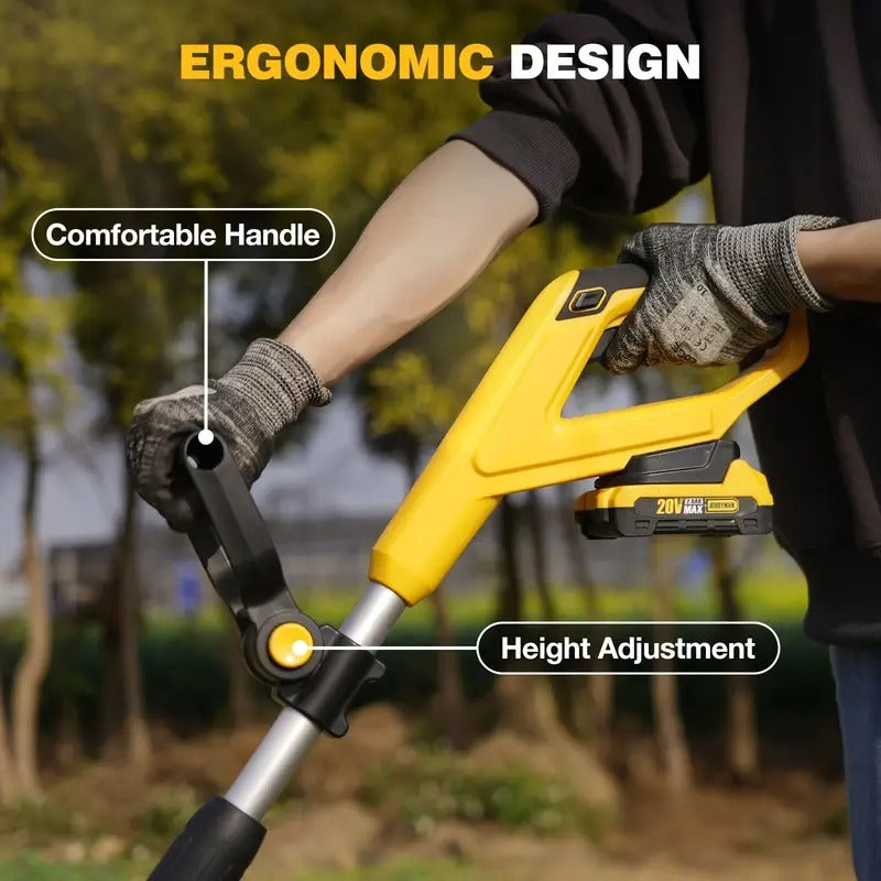 [20V Cordless Tiller Cultivator] 20V Cordless Tiller Cultivator with 2 * 2.0Ah Batteries & Charger | 360RPM Electric Garden Tiller, 9In Tilling Width, 6.6In Depth | For Lawn, Gardening, Soil Cultivation