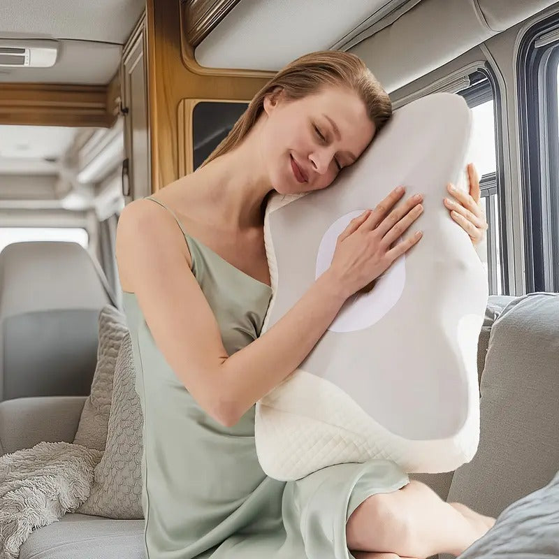 Comfortable Ergonomic Cervical Neck Pillow, Memory Foam Orthopedic Contour Neck Pillows for Side Back Stomach Sleeper with Cooling Pillowcase