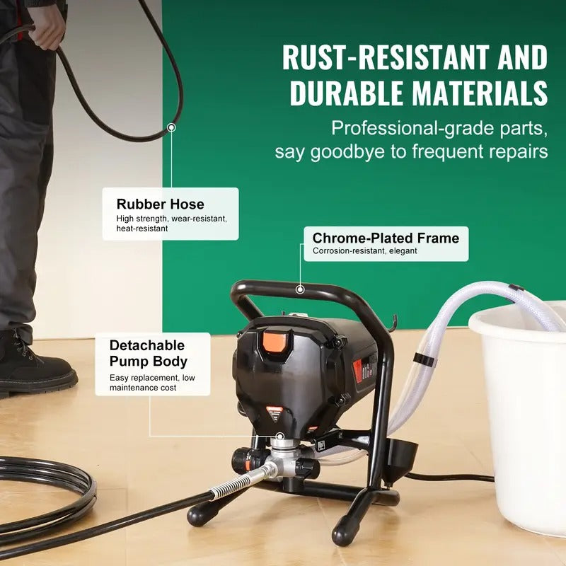 [750W Airless Paint Sprayer] Happybuy 750W 3000PSI Airless Paint Sprayer | Stand & Handheld Electric Sprayer for Home Interior & Exterior, Furniture, Fences | Fine & Even Painting Effect